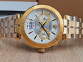 Versace Chronograph White Dial Gold Steel Strap Watch for Men - VBR060017