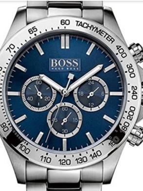 Hugo Boss Ikon Blue Dial Silver Steel Strap Watch for Men - 1512963