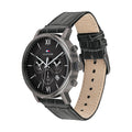 Tommy Hilfiger Evan Black Dial Black Leather Strap Watch for Men - 1710395