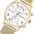 Tommy Hilfiger Kane White Dial Gold Mesh Bracelet Watch for Men - 1710403