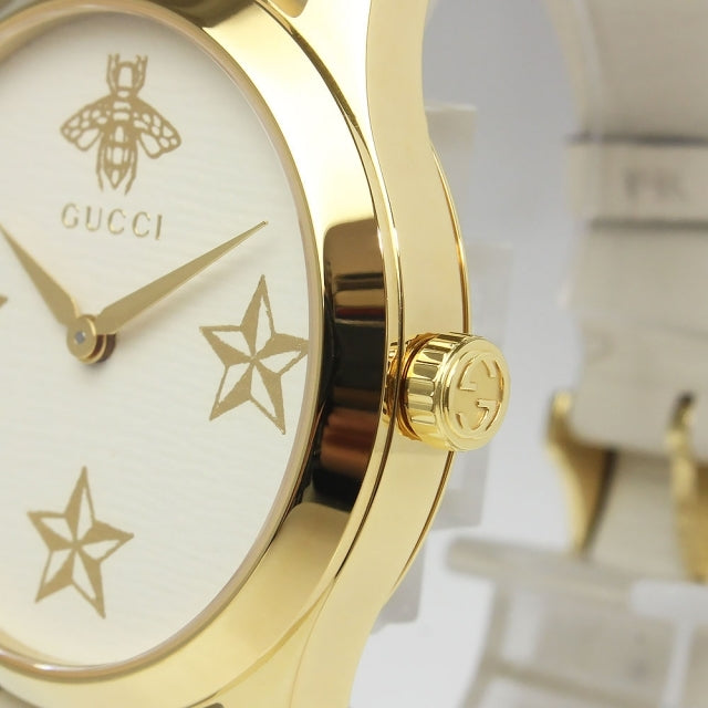 Gucci G Timeless White Dial White Leather Strap Watch For Women - YA1264096