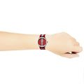 Gucci G Timeless Quartz Red Dial Two Tone NATO Strap Watch For Men - YA1264070