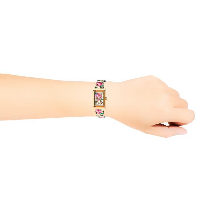 Gucci G-Frame Floral Ivory Dial White Leather Strap Watch For Women - YA147406