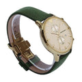 Emporio Armani Gianni Chronograph Champagne Dial Green Leather Strap Watch For Men - AR1722