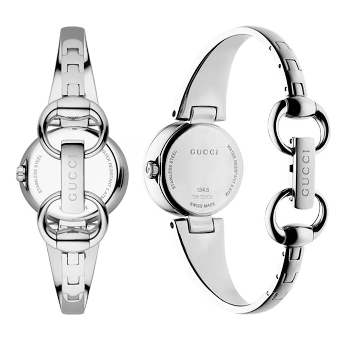 Gucci Guccissima Quartz Diamonds Brown Dial Silver Steel Strap Watch For Women - YA134503