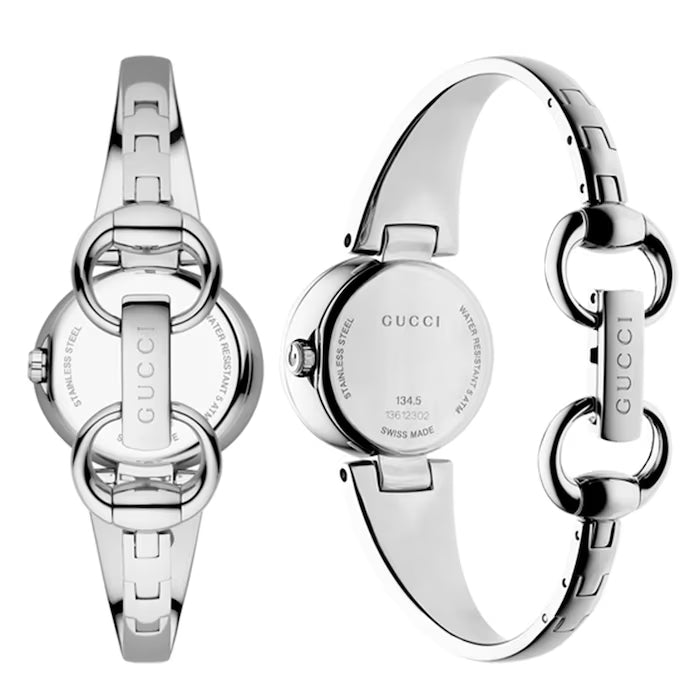 Gucci Guccissima Analog Black Dial Silver Steel Strap Watch For Women - YA134301