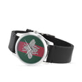 Gucci G Timeless Quartz Green & Red Dial Black Leather Strap Watch For Men - YA1264149