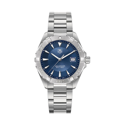 Tag Heuer Aquaracer 41mm Quartz Blue Dial Silver Steel Strap Watch for Men - WAY1112.BA0928