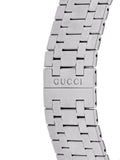 Gucci 25H Quartz Silver Dial Silver Steel Strap Unisex Watch - YA163407