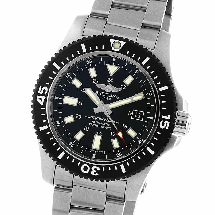 Breitling Superocean II Special 44mm Black Dial Silver Steel Strap Watch for Men - Y1739310/BF45/162A