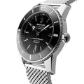 Breitling Superocean Heritage B20 Automatic 46 Black Dial Silver Mesh Bracelet Watch for Men - AB2020121B1A1