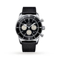 Breitling Superocean Heritage B01 Chronograph 44 Black Dial Black Mesh Bracelet Watch for Men - AB0162121B1S1