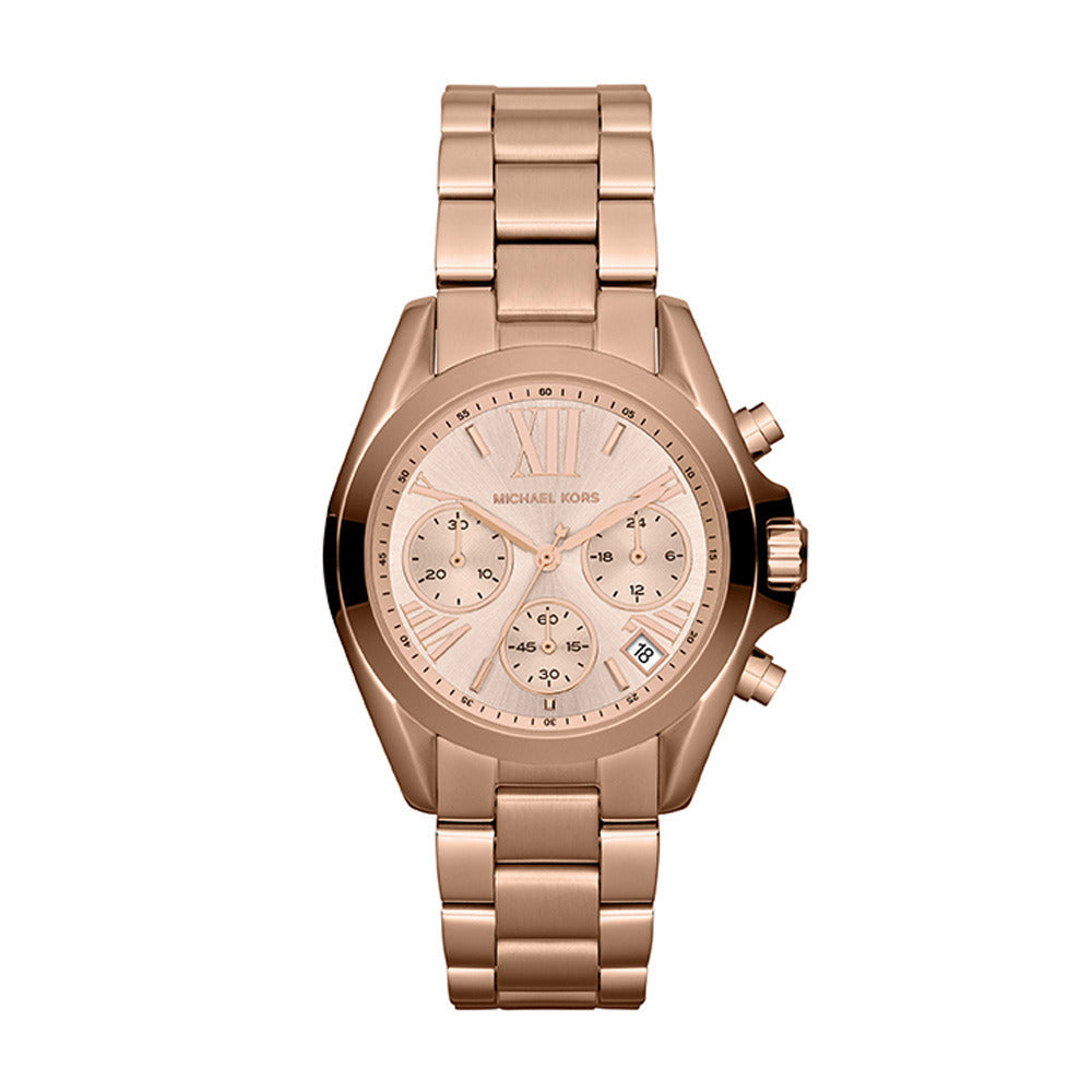 Michael Kors Bradshaw Chronograph Gold Dial Gold Steel Strap Watch for Women - MK5799