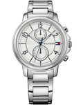 Tommy Hilfiger Claudia White Dial Silver Steel Strap Watch for Women - 1781819