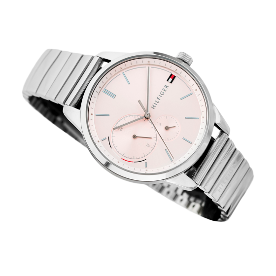 Tommy Hilfiger Brooke Pink Dial Silver Steel Strap Watch for Women - 1782020