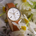 Tommy Hilfiger Jenna Quartz White Dial Brown Leather Strap Watch for Women - 1782073