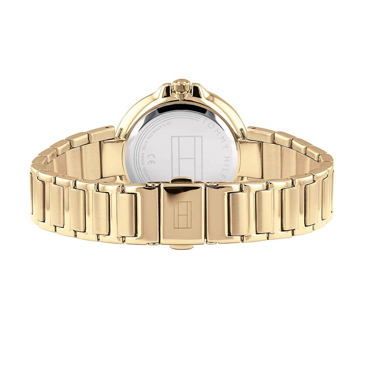 Tommy Hilfiger Angela White Dial Gold Steel Strap Watch for Women - 1782128