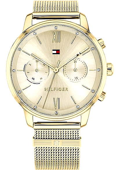 Tommy Hilfiger Blake Quartz Gold Dial Gold Mesh Bracelet Watch for Women - 1782302