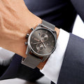 Hugo Boss Skymaster Chronograph Grey Dial Grey Mesh Bracelet Watch for Men - 1513837