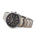 Emporio Armani Chronograph Black Dial Two Tone Steel Strap Watch For Men - AR11165