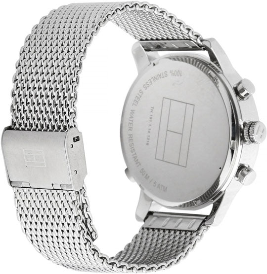 Tommy Hilfiger Harrison Quartz Grey Dial Silver Mesh Bracelet Watch for Men - 1790877