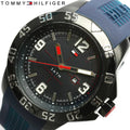 Tommy Hilfiger Cole Black Dial Blue Rubber Strap Watch for Men - 1790984