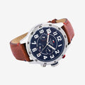 Tommy Hilfiger Trent Quartz Blue Dial Brown Leather Strap Watch for Men - 1791066