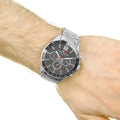 Tommy Hilfiger Luke Chronograph Quartz Black Dial Silver Steel Strap Watch for Men - 1791104