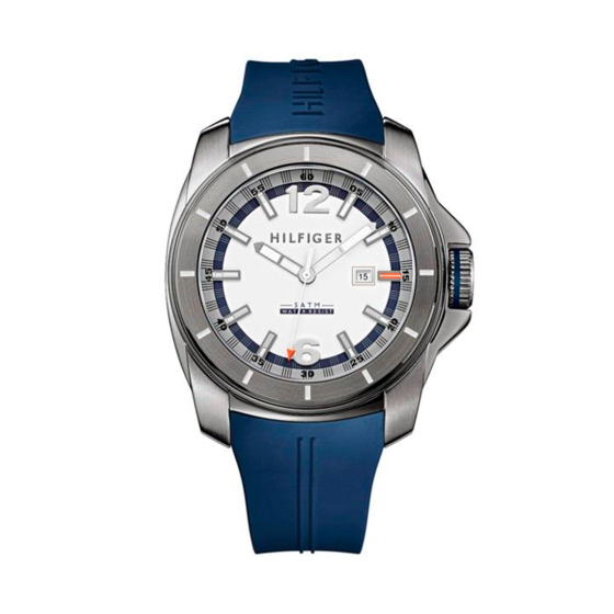 Tommy Hilfiger Windsurf White Dial Blue Rubber Strap Watch for Men - 1791113