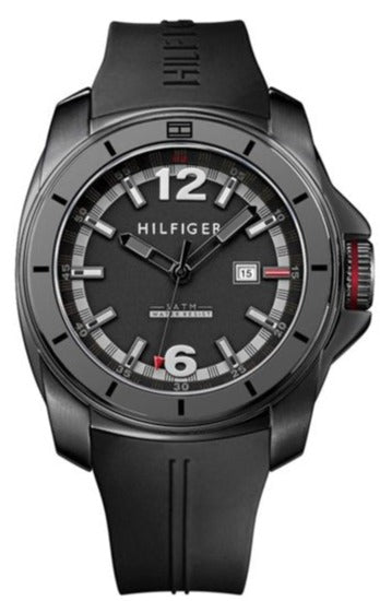 Tommy Hilfiger Windsurf Black Dial Black Rubber Strap Watch for Men- 1791114