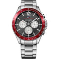 Tommy Hilfiger Luke Chronograph Quartz Black Dial Silver Steel Strap Watch for Men - 1791122