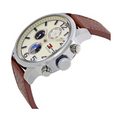 Tommy Hilfiger Jackson Multi-Function Silver Dial Brown Leather Strap Watch for Men - 1791239