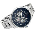 Tommy Hilfiger Keagan Quartz Blue Dial Silver Steel Strap Watch for Men - 1791293