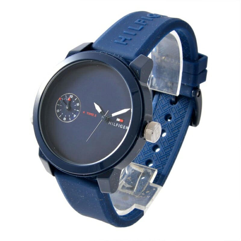 Tommy Hilfiger Denim Quartz Blue Dial Blue Rubber Strap Watch for Men - 1791325