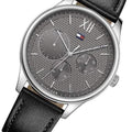 Tommy Hilfiger Damon Multifunction Black Dial Black Leather Strap Watch for Men - 1791417