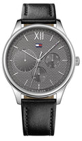 Tommy Hilfiger Damon Multifunction Black Dial Black Leather Strap Watch for Men - 1791417