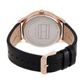 Tommy Hilfiger Damon Quartz Black Dial Black Leather Strap Watch for Men - 1791419