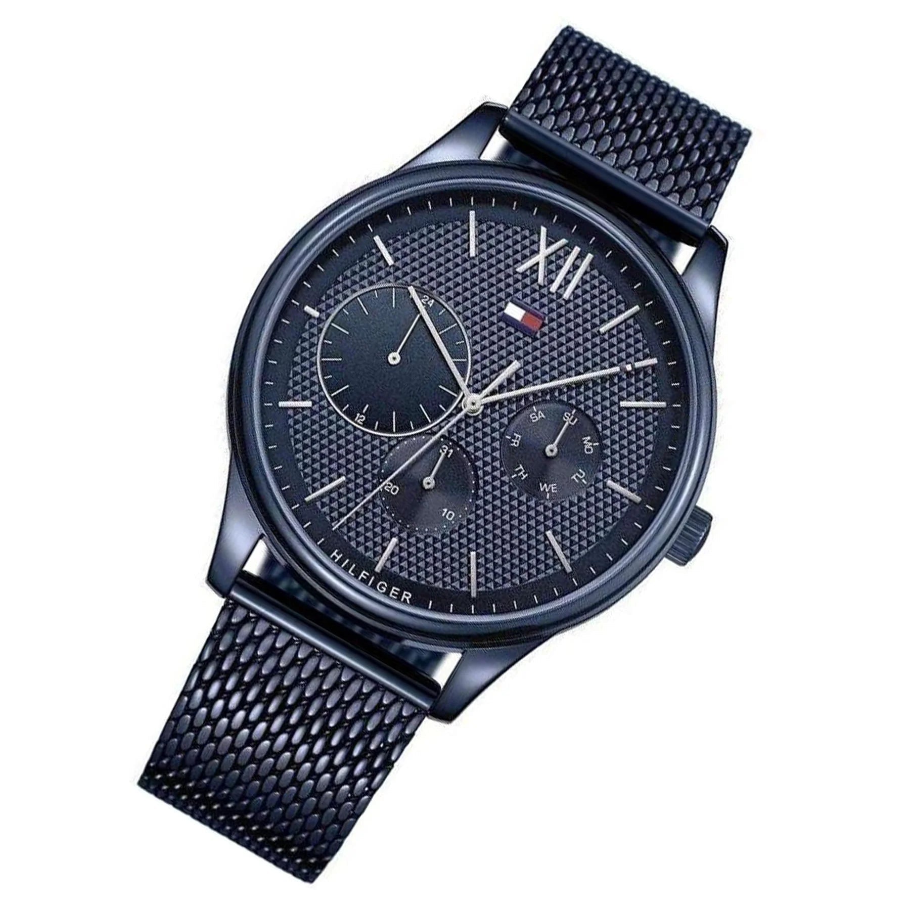 Tommy Hilfiger Damon Quartz Blue Dial Blue Mesh Bracelet Watch for Men - 1791421