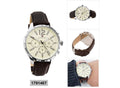 Tommy Hilfiger Gavin Chronograph White Dial Brown Leather Strap Watch for Men - 1791467