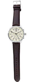 Tommy Hilfiger Gavin Chronograph White Dial Brown Leather Strap Watch for Men - 1791467