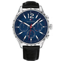 Tommy Hilfiger Gavin Blue Dial Blue Leather Strap Watch for Men - 1791468