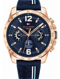 Tommy Hilfiger Decker Multifunction Blue Dial Blue Rubber Strap Watch for Men - 1791474