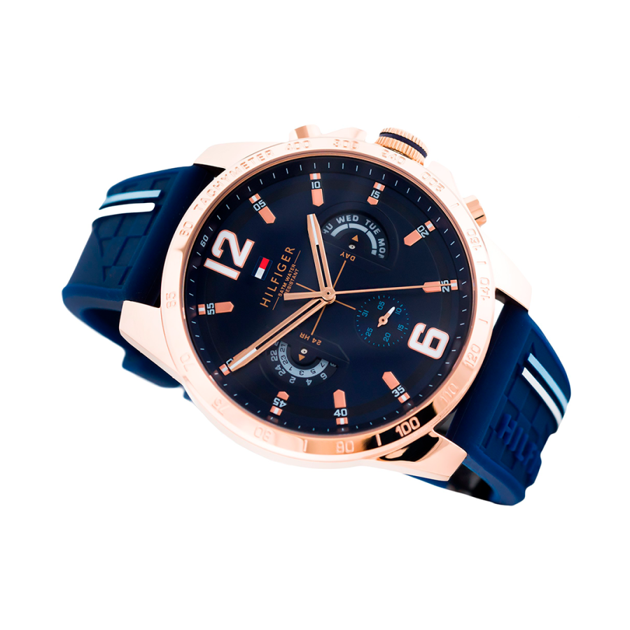 Tommy Hilfiger Decker Multifunction Blue Dial Blue Rubber Strap Watch for Men - 1791474