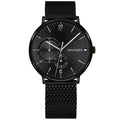 Tommy Hilfiger Brooklyn Black Dial Black Mesh Bracelet Watch for Men - 1791507