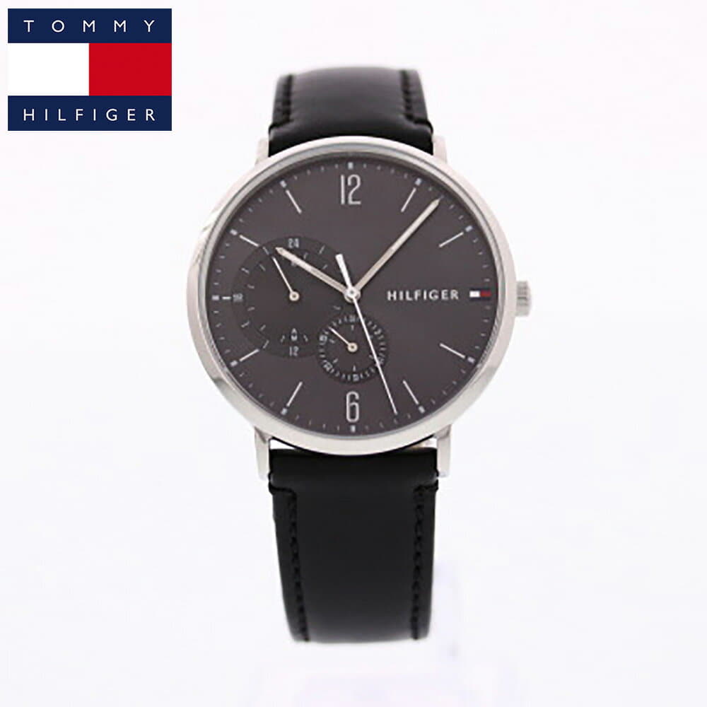 Tommy Hilfiger Brooklyn Black Dial Black Leather Strap Watch for Men - 1791509