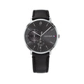 Tommy Hilfiger Brooklyn Black Dial Black Leather Strap Watch for Men - 1791509