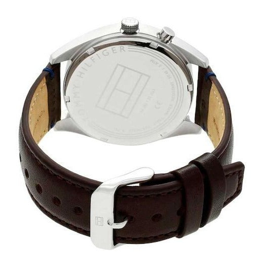 Tommy Hilfiger Shawn Multi Function Quartz Grey Dial Brown Leather Strap Watch for Men - 1791615