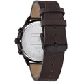 Tommy Hilfiger Chase Quartz Black Dial Brown Leather Strap Watch for Men - 1791577