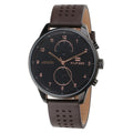 Tommy Hilfiger Chase Quartz Black Dial Brown Leather Strap Watch for Men - 1791577