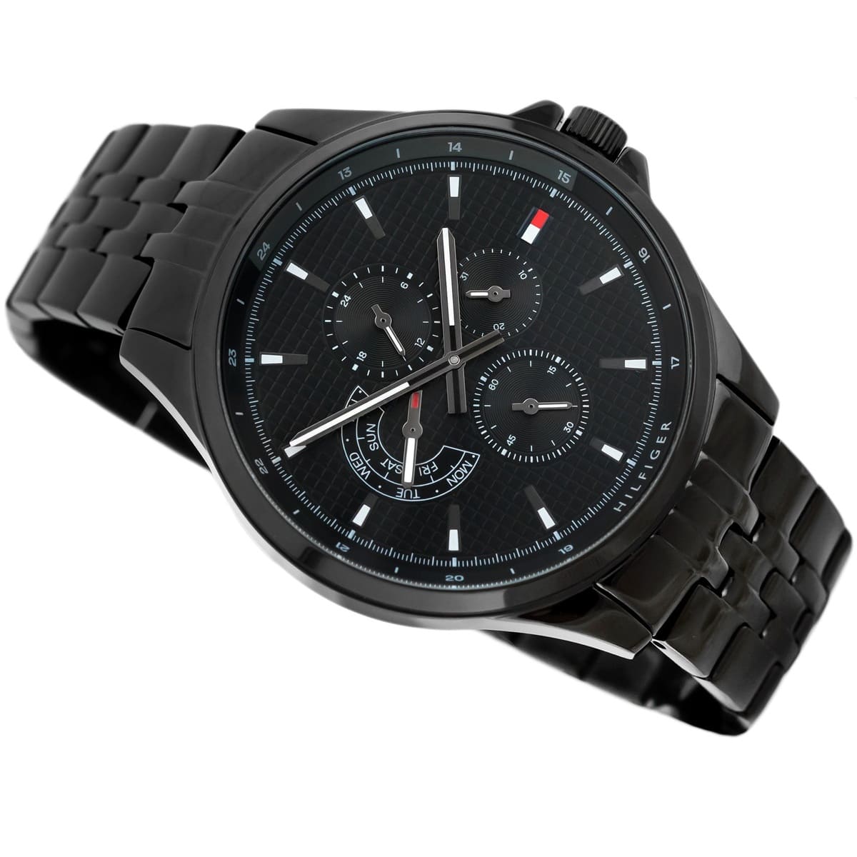 Tommy Hilfiger Shawn Quartz Black Dial Black Steel Strap Watch for Men - 1791611